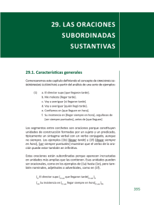 29. LAS OrACIONES SUbOrDINADAS SUSTANTIvAS