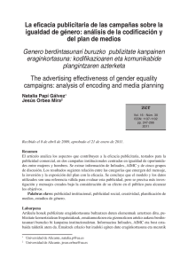 La eficacia publicitaria de las campañas sobre la igualdad de género