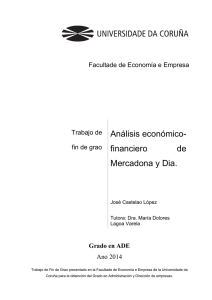 Análisis económico- financiero de Mercadona y Dia.