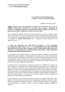 Comisión Asesora de Libertad Religiosa Vocal: Mariano Blazquez