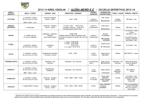 2013-14 kirol eskolak / aloña-mendi ke / escuelas deportivas 2013-14