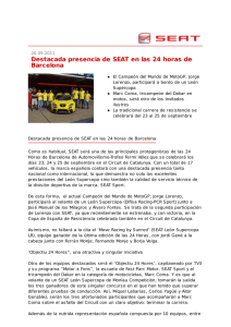 Destacada presencia de SEAT en las 24 horas de Barcelona