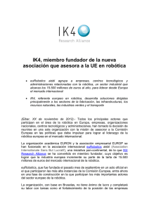 IK4, miembro fundador de la nueva asociación que asesora a la UE