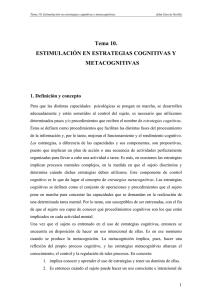 Tema 10. ESTIMULACIÓN EN ESTRATEGIAS COGNITIVAS Y