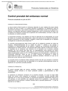 Control prenatal del embarazo normal