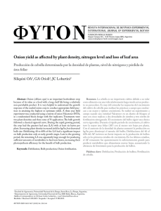 Onion yield as affected by plant density, nitrogen level and loss of