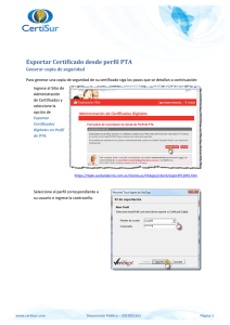 Exportar Certificado desde perfil PTA