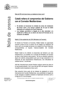 Catalá reitera el compromiso del Gobierno con el Corredor