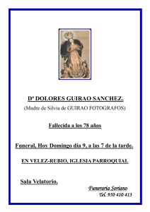 Funeraria Soriano Dª DOLORES GUIRAO SANCHEZ. Sala Velatorio.