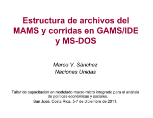 Estructura de archivos del MAMS y corridas en