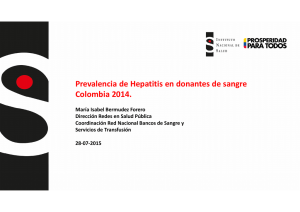 Prevalencia de Hepatitis en donantes de sangre Colombia 2014.