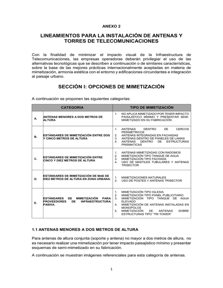 lineamientos para la instalación de antenas y torres