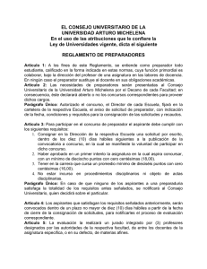 Normativa para Preparadores - Universidad Arturo Michelena