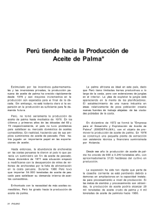 Perú tiende hacia la Producción de Aceite de Palma