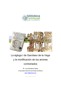 La égloga I de Garcilaso de la Vega y la mortificación de los amores