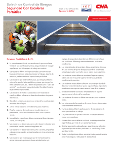 Boletín de Control de Riesgos Seguridad Con Escaleras Portátiles