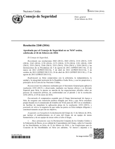 Resolución 2268 - Consejo de Seguridad de las Naciones Unidas