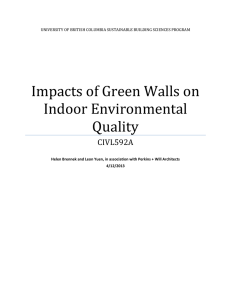 Impacts of Green Walls on Indoor Environmental Quality