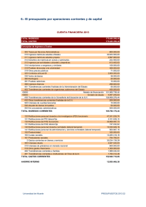 6.- El presupuesto por operaciones corrientes y de capital