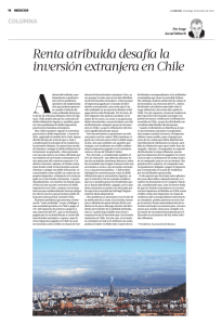 Renta atribuida desafía la inversión extranjera en Chile