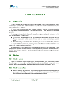9. PLAN DE CONTINGENCIA 9.1 Introducción 9.2 Objetivo