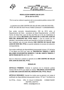 EL PITAL – HUILA CRA. 10 CALLE 12 ESQUINA CONMUTADOR
