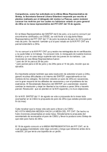 Compañeros, como fue solicitado en la última Mesa Representativa