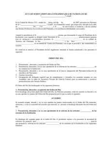 Acta de Sesión de Patronato - Junta de Asistencia Privada del