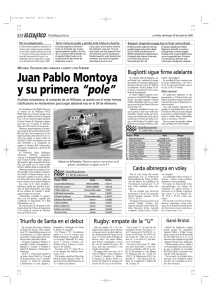 Juan Pablo Montoya y su primera “pole”