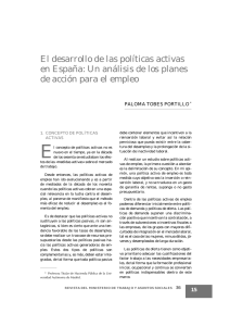 El desarrollo de las políticas activas en España