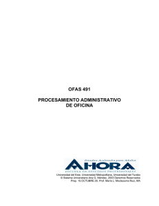 ofas 491 procesamiento administrativo de oficina