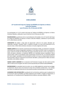12ª reunión del Grupo de Trabajo de INTERPOL de Expertos en