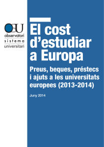 Preus, beques, préstecs i ajuts a les universitats europees (2013