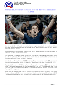 Francés Lavillenie rompe récord mundial de Bubka después de 21