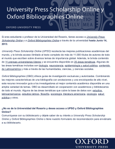 University Press Scholarship Online y Oxford