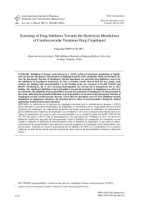 Screening of Drug Inhibitors Towards the Hydrolysis Metabolism of
