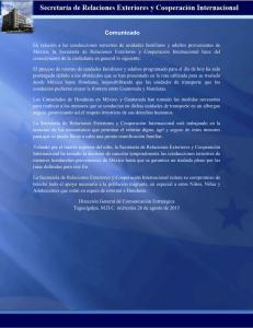 Comunicado - Secretaría de Relaciones Exteriores de Honduras