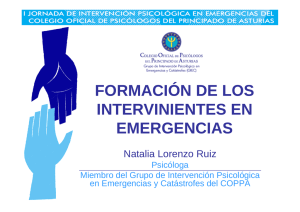 FORMACIÓN DE LOS INTERVINIENTES EN EMERGENCIAS