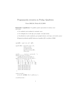 Programación recursiva en Prolog: Quadtrees