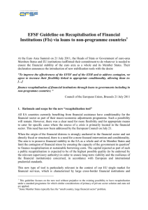 EFSF Guideline on Recapitalisation of Financial Institutions (FIs) via