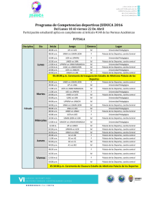 Programa de Competencias deportivas JUDUCA 2016