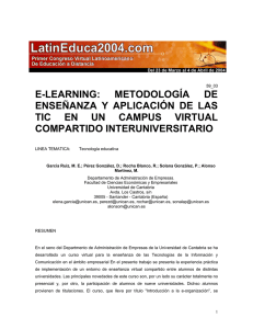 E-LEARNING: METODOLOGÍA DE ENSEÑANZA Y APLICACIÓN