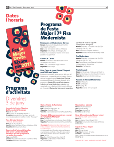 Programa de Festa Major i 7ª Fira Modernista Divendres 3 de juny