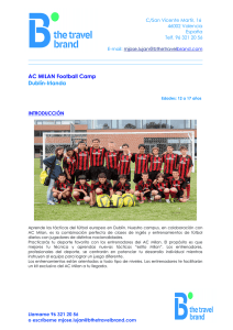 Ficha Curso de Inglés y Fútbol AC Milan