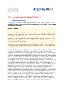 Chile homenajeó a su hija dilecta, Violeta Parra