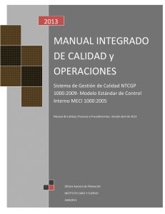 Manual Integrado de Calidad y Operaciones versión 3.0