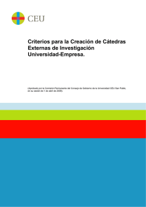 Criterios para la Creación de Cátedras Externas de Investigación