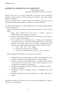 ¿POR QUÉ EL OXÍGENO NO SE LLAMA PEPE? Belén Fernández