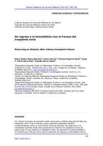 De regreso a la hemodiálisis tras el fracaso del trasplante renal