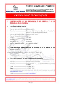 CAL VIVA- OXIDO DE CALCIO (CaO)